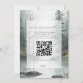 Carte Forêt de brume persistante Enregistrer la date QR (Dos)