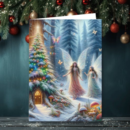 Carte Forêt de Fairytale enchantée Noël personnalisé