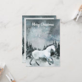 Carte Forêt de la plaine boisée d'hiver Cheval blanc Joy (Devant/Arrière en situation)