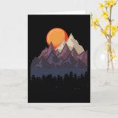 Carte FORET DE MONTAGNE RÉTRO Drôle Randonneur Randonneu (Fleur jaune)