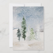 Carte Forêt de neige avec un cerf de bébé Noël (Dos)