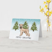 Carte Forêt d'hiver de neige de Terrier roux à revêtemen (Fleur jaune)