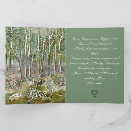 Carte forêt d'hiver peinture aquarelle (Intérieur)