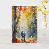 Carte Forêt embrassant l'automne (Fleur jaune)