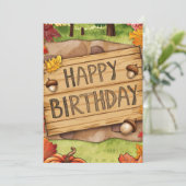 Carte Forêt tempérée de Whimsical automne automne heureu (Debout devant)