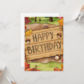 Carte Forêt tempérée de Whimsical automne automne heureu (Devant/Arrière en situation)