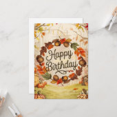 Carte Forêt Whimsical Chaud Automne Automne automne Bonn (Devant/Arrière en situation)