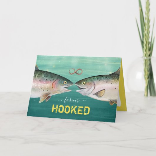 Carte Forever Hooked on You Photo Fish Valentine's Day (Devant)