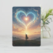 Carte Forever in my heart! Heart and clouds, custom  (Debout devant)