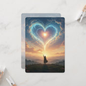 Carte Forever in my heart! Heart and clouds, custom  (Devant/Arrière en situation)