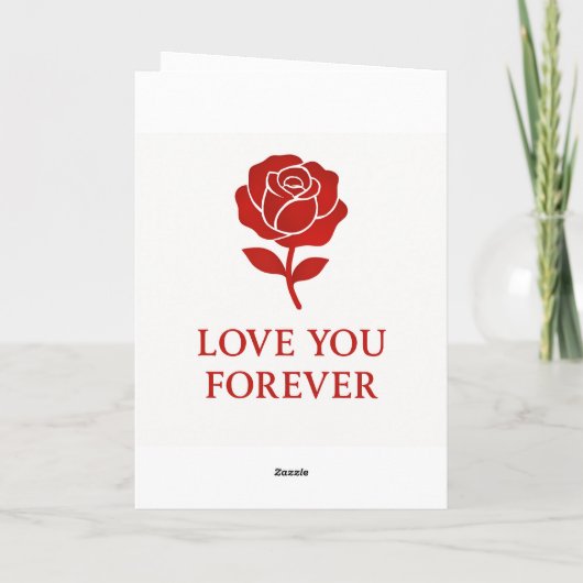 Carte Forever Rose Message Expressing Romantic Wishes (Dos)