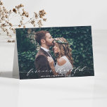 Carte Forever Thankor | Photo Mariage Merci<br><div class="desc">Carte photo Mariage de calligraphie moderne chic et élégant Merci. Pour une personnalisation plus avancée de cette conception,  veuillez cliquer sur le bouton "Personnaliser".</div>