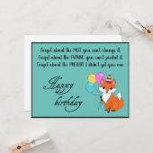 Carte Forget about the past, you can't -Funny Birthday (Devant/Arrière en situation)