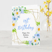 Carte Forget-Me-Nots and Daisies Floral Birthday (Fleur jaune)