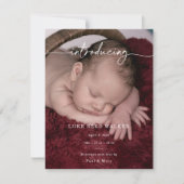 Carte Formal Introducing Photo Baby Announcement Card (Devant)