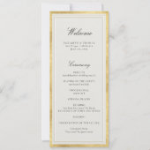 Carte Formal Modern Classic Ecru Gold Wedding Program (Devant)