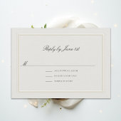 Carte Formal Modern Classic Elevated Ecru Wedding RSVP