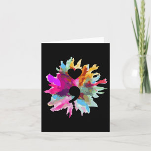 Carte Forme cardiaque Semicolon Cadeau Prévention du sui