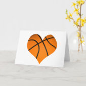 Carte Forme de cœur de basketball (Fleur jaune)