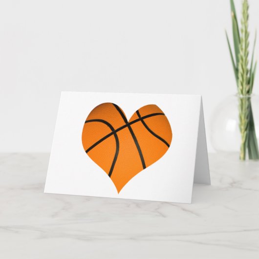 Carte Forme de cœur de basketball (Devant)