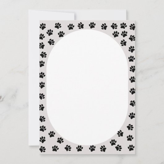 Carte Forme ovale des Empreintes de pattes de chien (Devant)