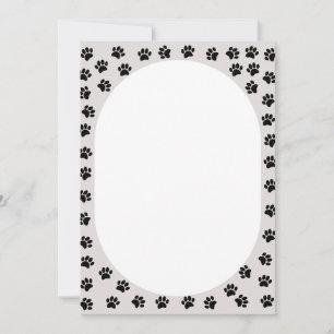 Carte Forme ovale des Empreintes de pattes de chien