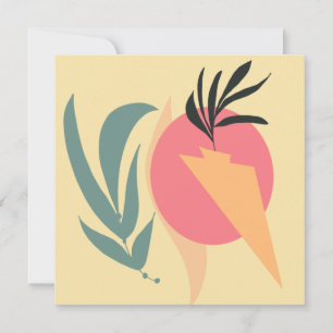 Carte Formes d'illustration Plante Abstrait rose jaune