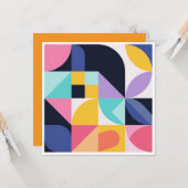 Carte Formes géométriques Abstraites modernes (Devant/Arrière en situation)