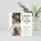 Carte Formes Géométriques Or Enregistrer Les Dates Photo (Debout devant)