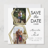 Carte Formes Géométriques Or Enregistrer Les Dates Photo (Devant)