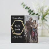 Carte Formes Géométriques Or Save the Date (Debout devant)