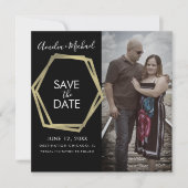 Carte Formes Géométriques Or Save the Date (Devant)