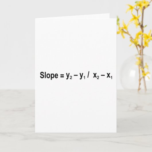 Carte Formule de pente Math Mathématique Physique (Fleur jaune)