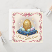Carte Formule fantaisiste de joyeuses Pâques (Devant/Arrière en situation)
