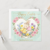 Carte Formule fantaisiste de Joyeuses Pâques (Devant/Arrière en situation)