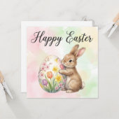 Carte Formule fantaisiste de Joyeuses Pâques (Devant/Arrière en situation)