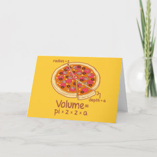 Carte Formule mathématique du volume de pizza = Pi*z*z*a