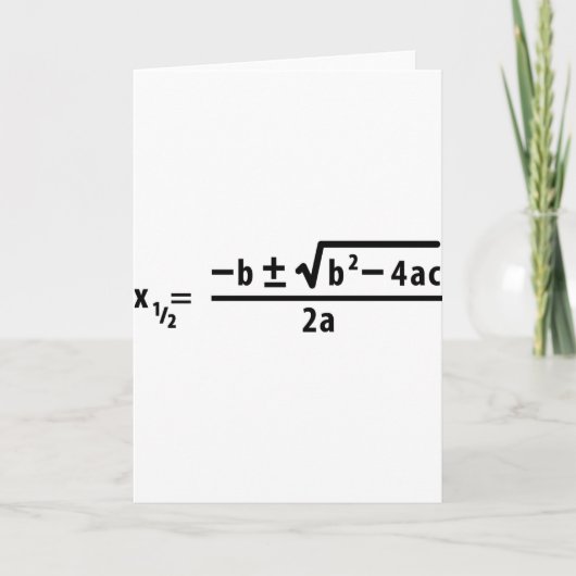 Carte formule quadratique (Devant)