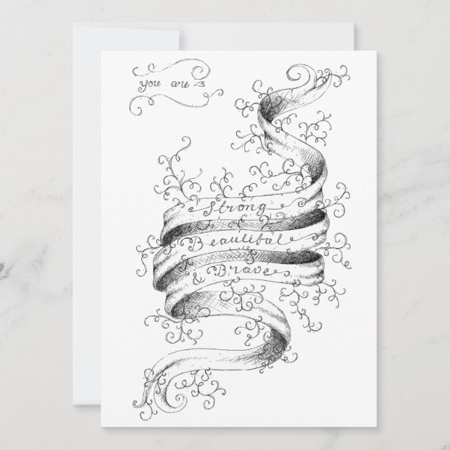 Carte Fort, beau et courageux (Devant)