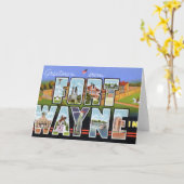 Carte Fort Wayne Indiana Grandes lettres voeux (Fleur jaune)