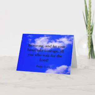 Carte Forte Bible Verse Ciel Bleu Nuages Blancs