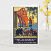 Carte Forth Bridge - Poster Vintage voyage Art (Fleur jaune)