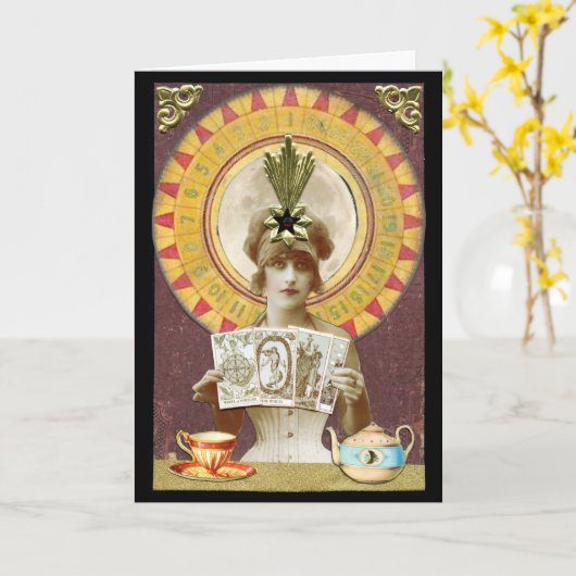 Carte Fortune d'anniversaire (Fleur jaune)