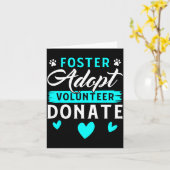 Carte Foster Adopt Volunteer Donate Funny Animal Rescue  (Fleur jaune)