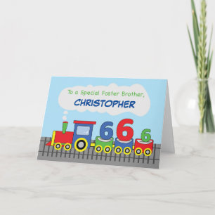 Carte Foster Brother 6 Anniversaire Colorée voie ferrée