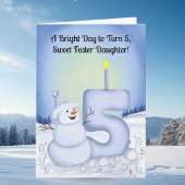 Carte Foster Daughter 5th Birthday Snowman Snowy