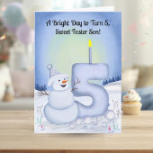 Carte Foster Son 5th Birthday Snowman Snowy