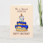 Carte Foster Son 9e anniversaire, 9 sur Sweet Blue Cake<br><div class="desc">Vous devriez fortement envisager de donner cette carte à votre fils d'accueil lorsqu'il célèbre son 9e anniversaire. Il adorera certainement le gâteau bleu sucré recouvert de bonbons colorés qui est sur le devant de cette carte</div>