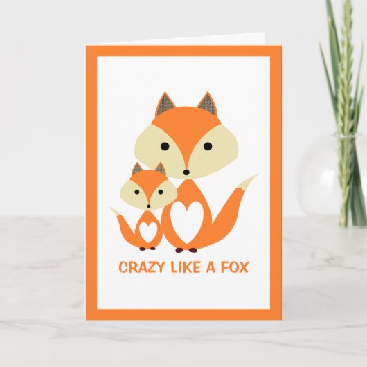Carte Fou comme un Fox, Orange Fox Burlap (Devant)
