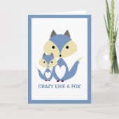 Carte Fou comme un renard, Blue Fox Burlap (Devant)